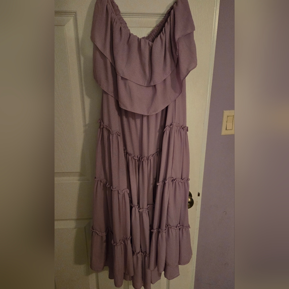 1. State Lavender Ruffle Maxi Dress